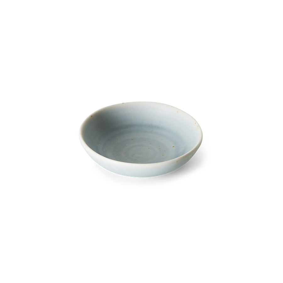 HKLiving Chef Ceramics schaaltje Soft Blue schuin van boven, met zachtblauw glazuur