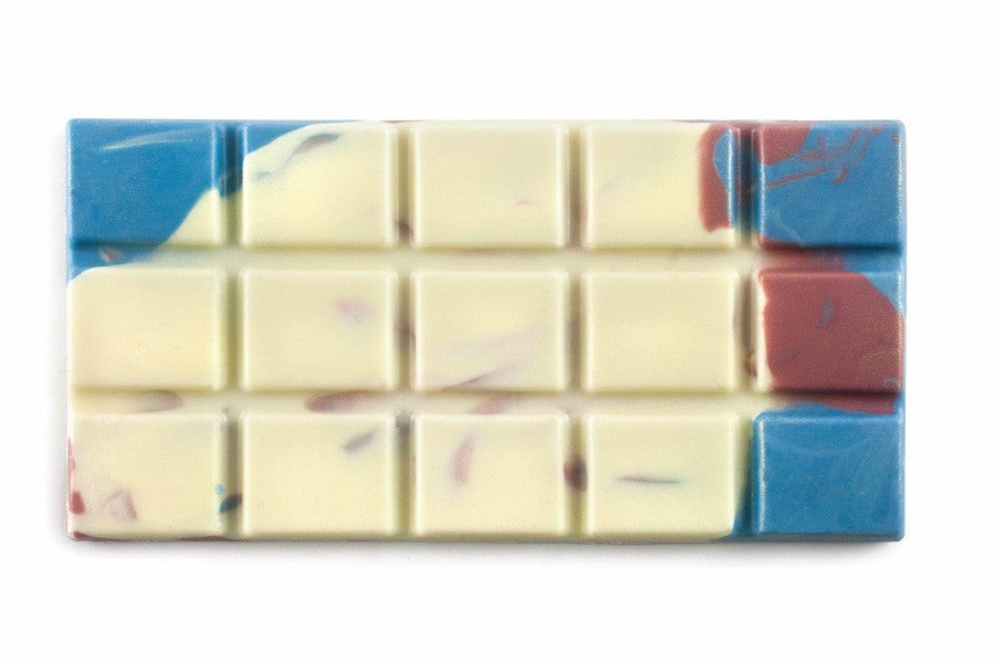 Ibili Chocoladereepvorm, gevormde chocoladereep met marmerpatroon in wit, blauw en rood