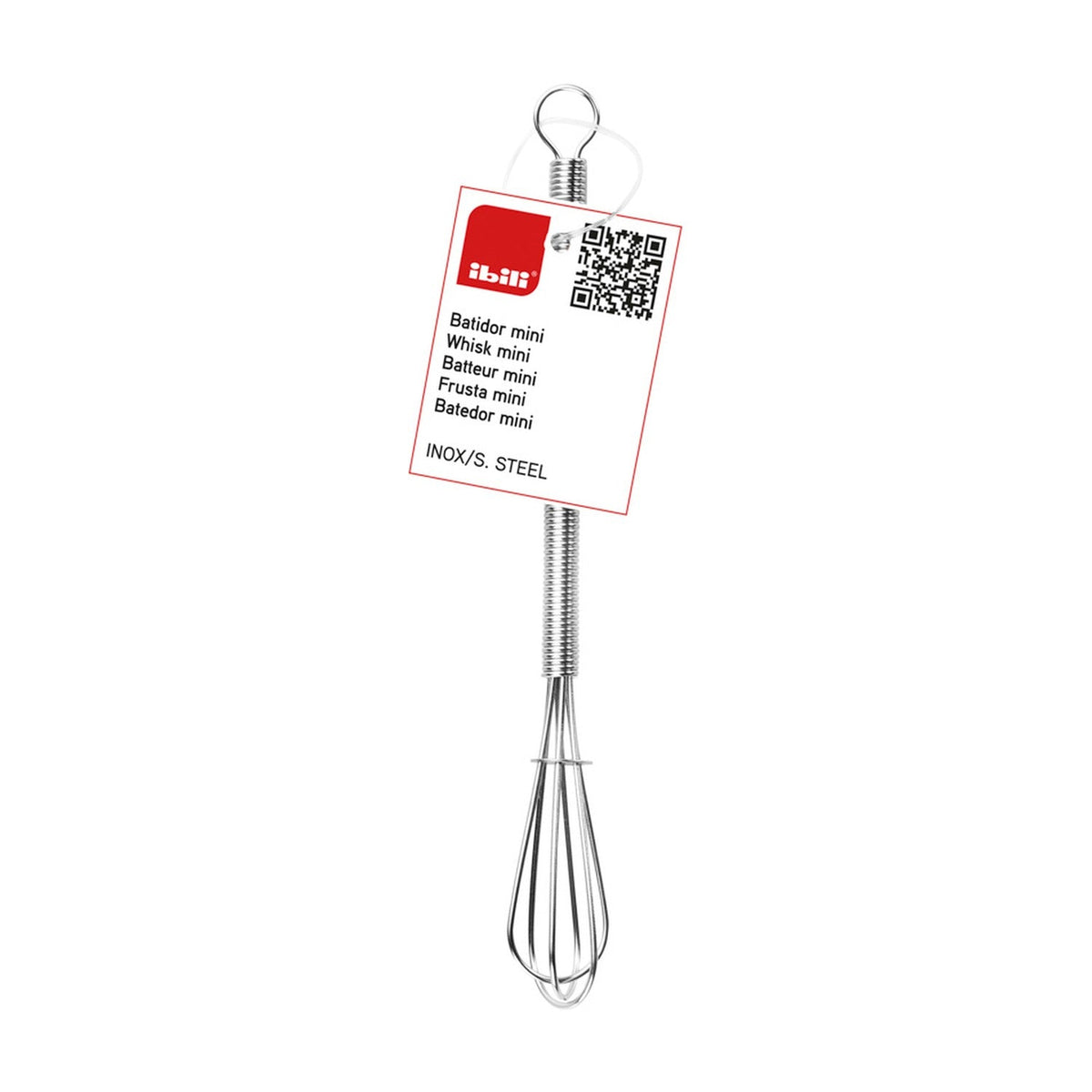 Ibili Garde Mini RVS - 15 cm, roestvrijstalen mini-garde met rood Ibili-hangkaartje Whisk mini