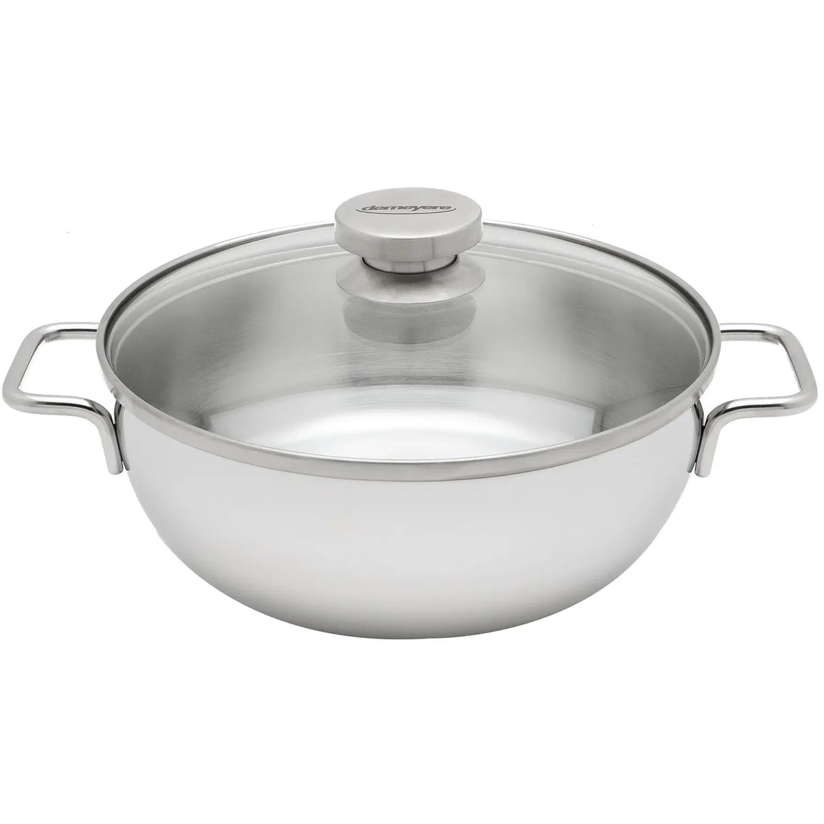 Demeyere Apollo 7 Conische Sudderpan met Glazen Deksel - 28 cm op witte achtergrond