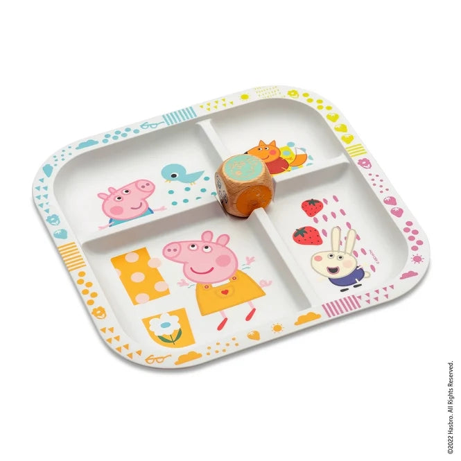 Koziol Easy Peppa Pig Kinderbord met Dobbelsteen - Wit op witte achtergrond