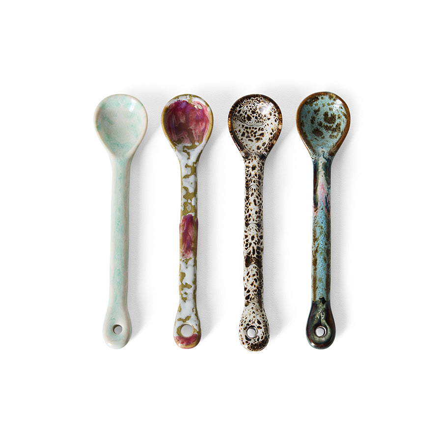 HKLiving 70's Lepels M - 4 stuks - Marine