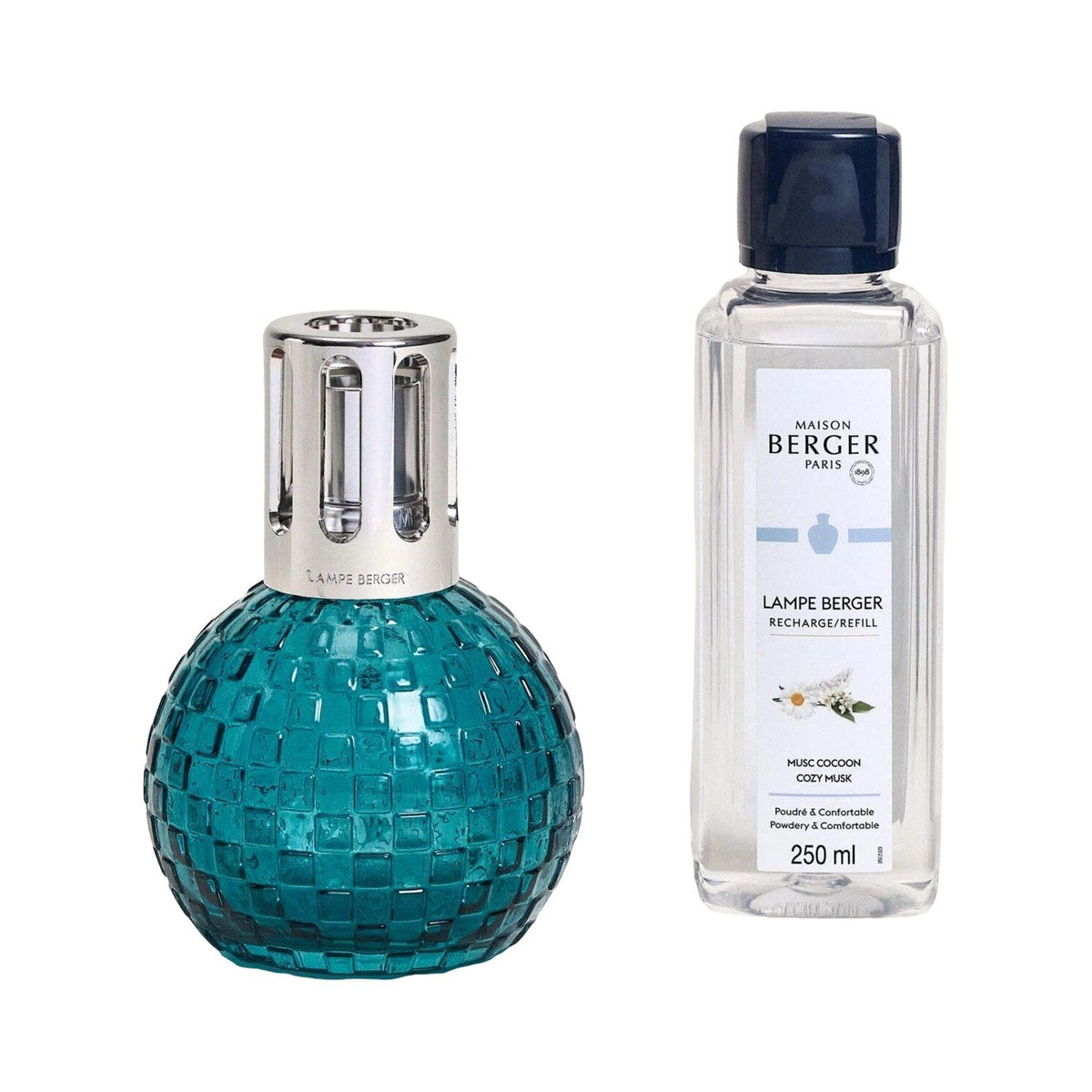De Disco Verte-lamp met de meegeleverde parfumfles van 250 ml