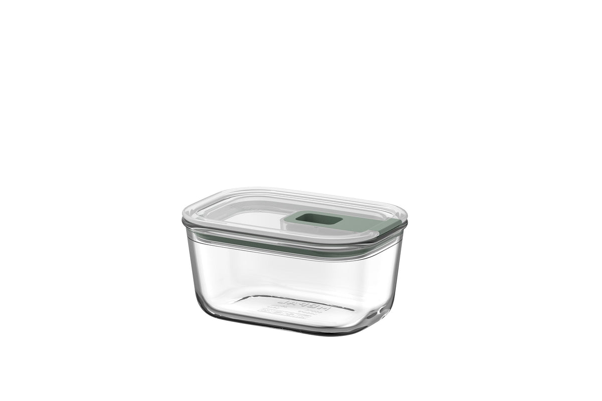 Mepal Glazen Vershouddoos Easyclip 2.0 450 ml - Groen op witte achtergrond