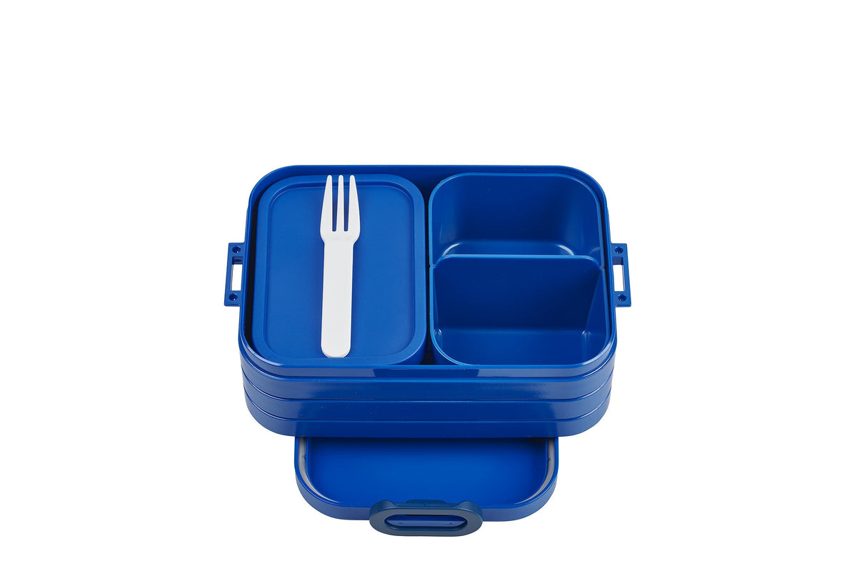 Mepal Bento Broodtrommel Take a Break Midi - Donkerblauw op witte achtergrond