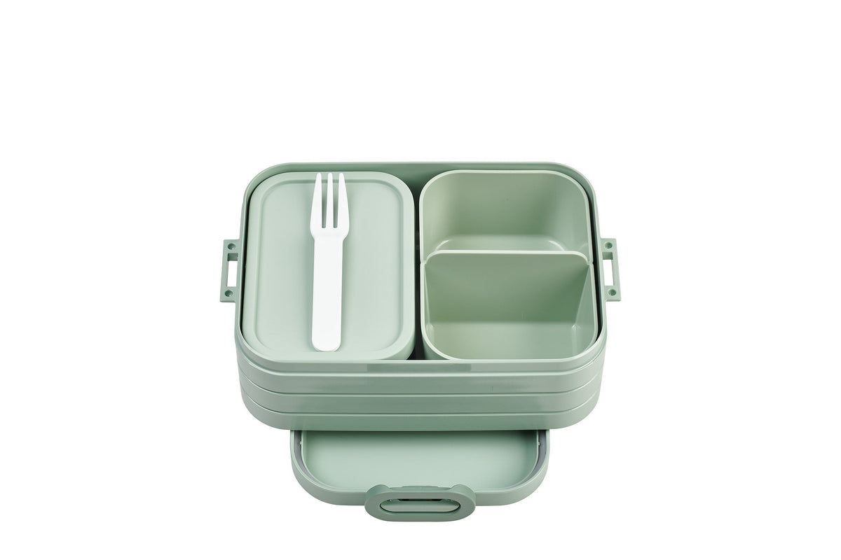 Mepal Bento Broodtrommel Take a Break Midi - Groen op witte achtergrond