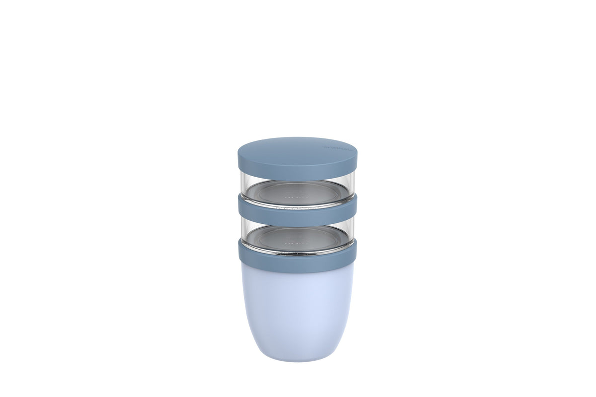 Mepal Lunchpot Ellipse 3-delig - Lichtblauw op witte achtergrond