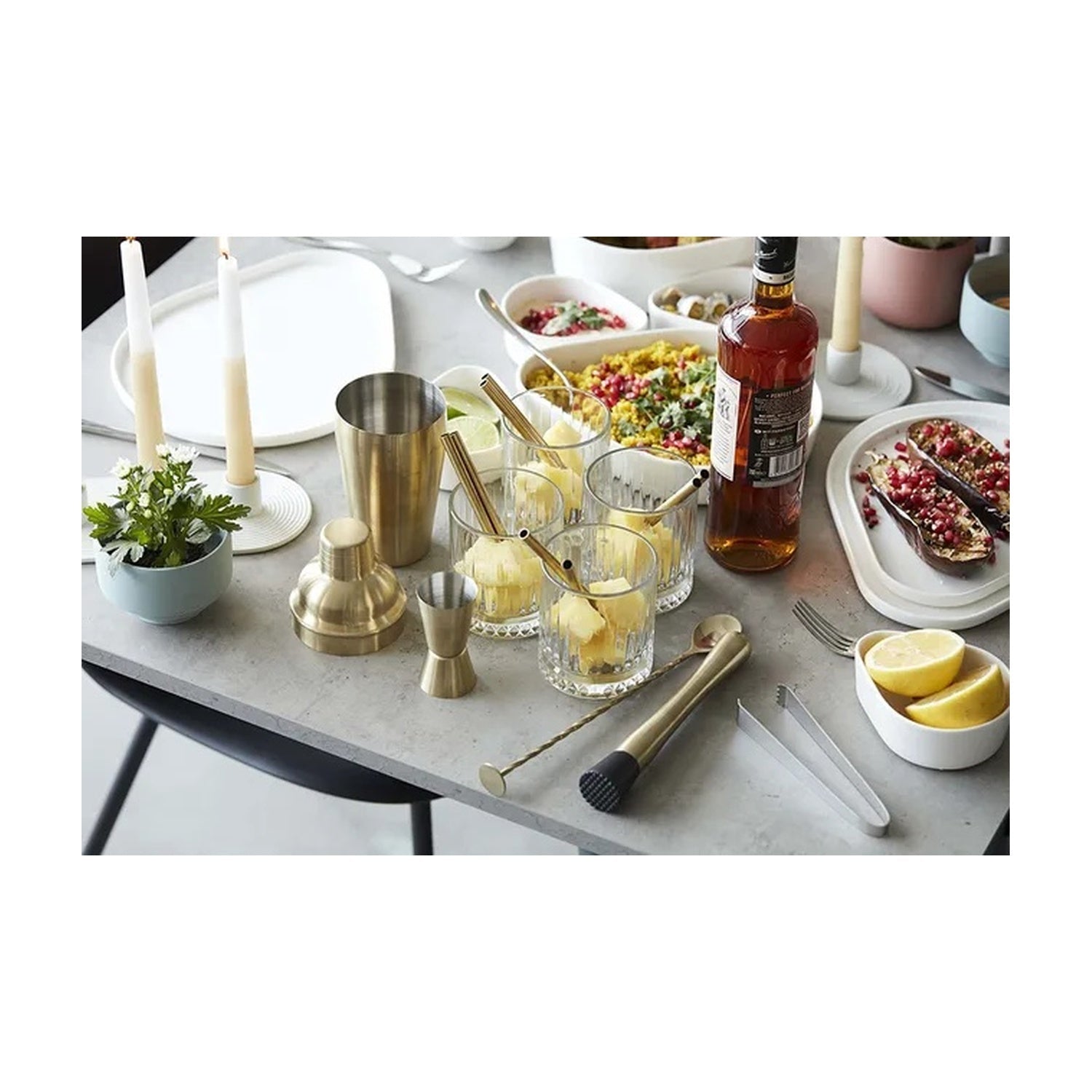 Point-Virgule Cocktailshaker Goud - 700 ml, detailfoto