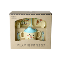 Rice Fun Fair Print Baby Eetset Melamine 4-delig - Mint