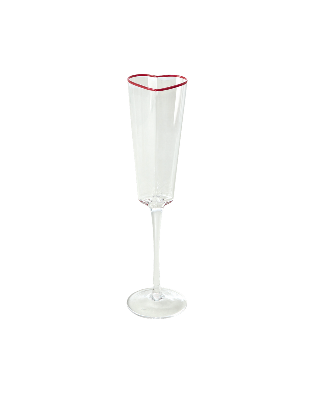 Rice Champagneglas Hartvorm met Rode Rand - 155 ml op witte achtergrond