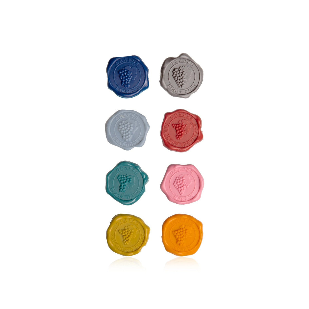 Vacuvin Glasmarkers Classic Grapes - 8 stuks op witte achtergrond