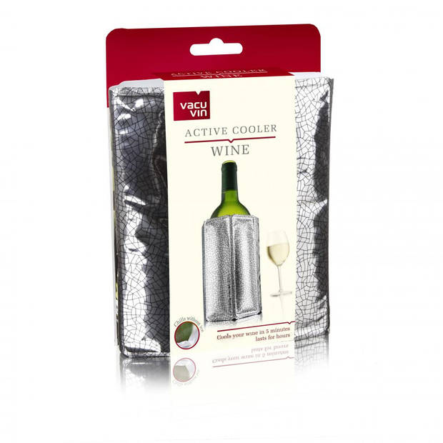 Vacuvin Active Cooler Wine - Zilver op witte achtergrond