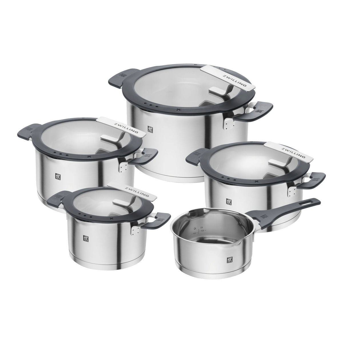 Zwilling Simplify Pannenset 5-delig op witte achtergrond