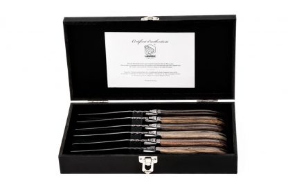 Laguiole Luxury Line Steakmessen 6 stuks – Gemengd Hout