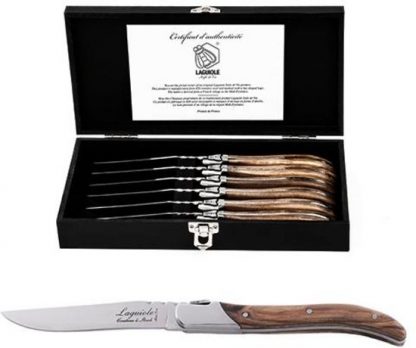 Laguiole Luxury Line Steakmessen 6 stuks – Olijfhout