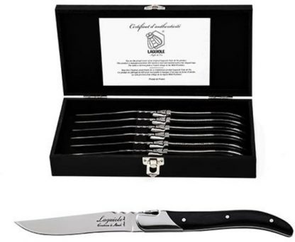 Laguiole Luxury Line Steakmessen 6 stuks – Zwart Ebbenhout