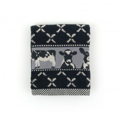 Bunzlau Handdoek Cows Black