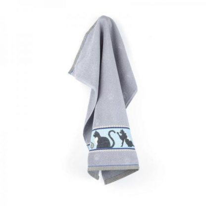 Bunzlau Handdoek Cats Grey