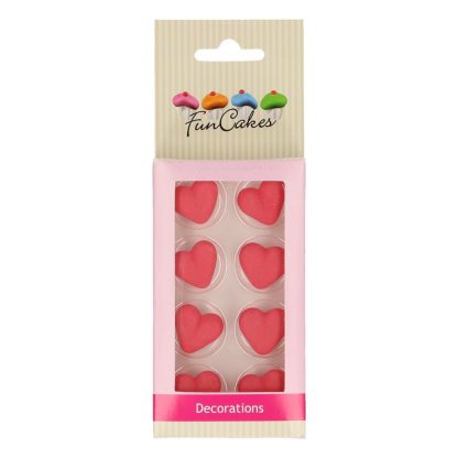 FunCakes Suikerdecoratie Hart Rood 8 stuks