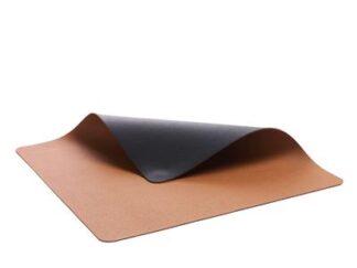 Bitz Leatherlook Placemats Zwart/Bruin 4-stuks