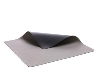 Bitz Leatherlook Placemats Zwart/Grijs 4-stuks