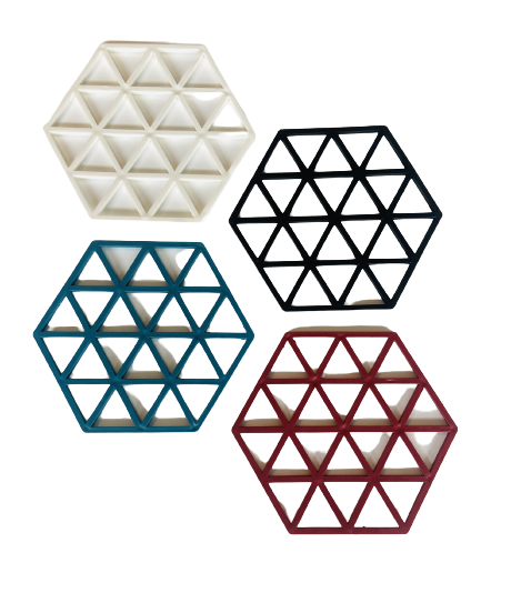 Silicone Onderzetter zeshoek - verschillende kleuren