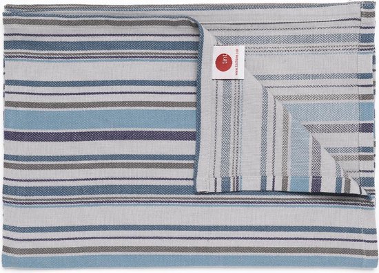 Tint Tafelkleed Striped Satin Aqua- 150 x 250 cm