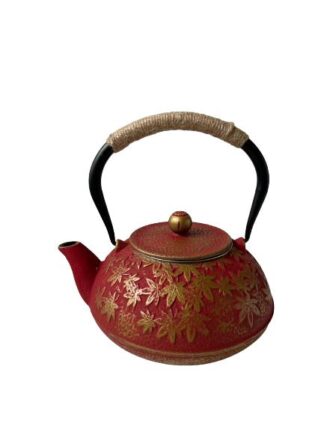 Gietijzeren Theepot Rood/Goud – 1.2 Liter