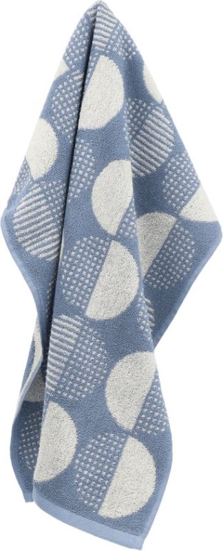 Bunzlau Handdoek – Dots Grey-Blue