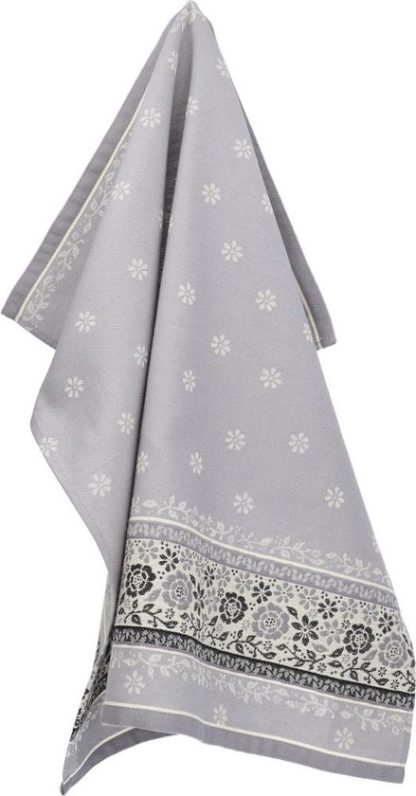 Bunzlau Theedoek – Belle Fleur Grey