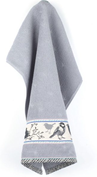 Bunzlau Handdoek – Birds Grey
