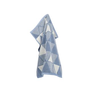 Bunzlau Handdoek – Triangles Grey-Blue