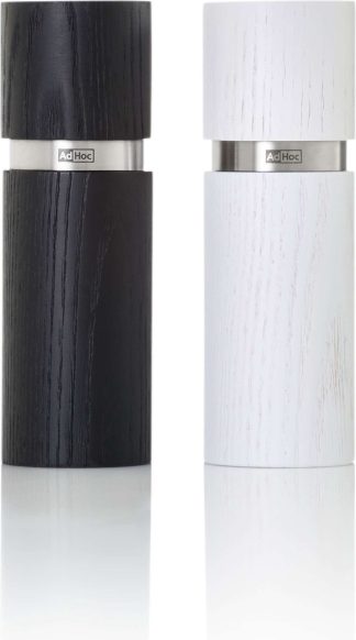 Adhoc Textura Peper- & Zoutmolen 15cm - Zwart en Wit