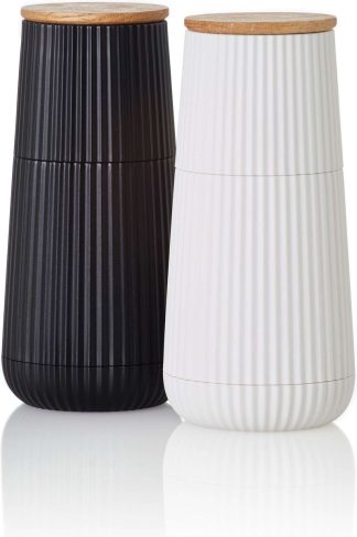 Adhoc Scape Peper- & Zoutmolen 13cm - Zwart & Wit